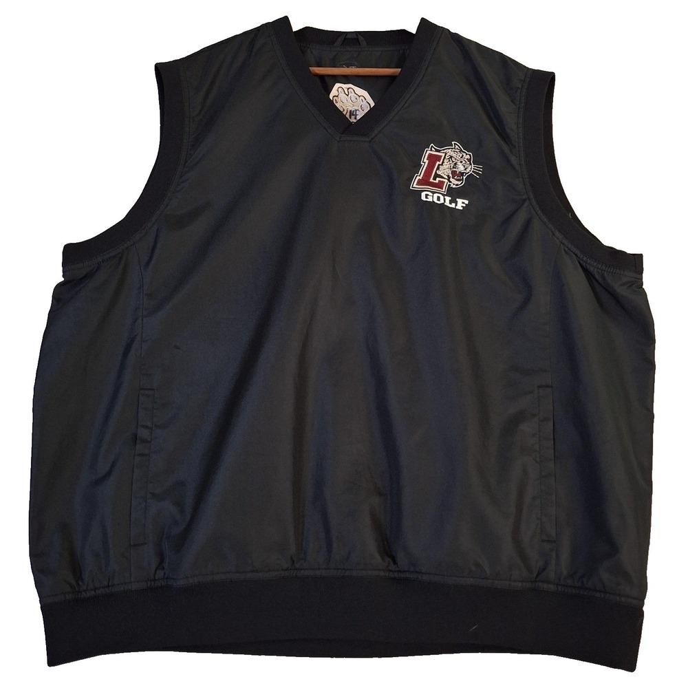 Lafayette Leopards Windbreaker Vest Mens XL‎ Black V-Neck Pullover Golf Acuity